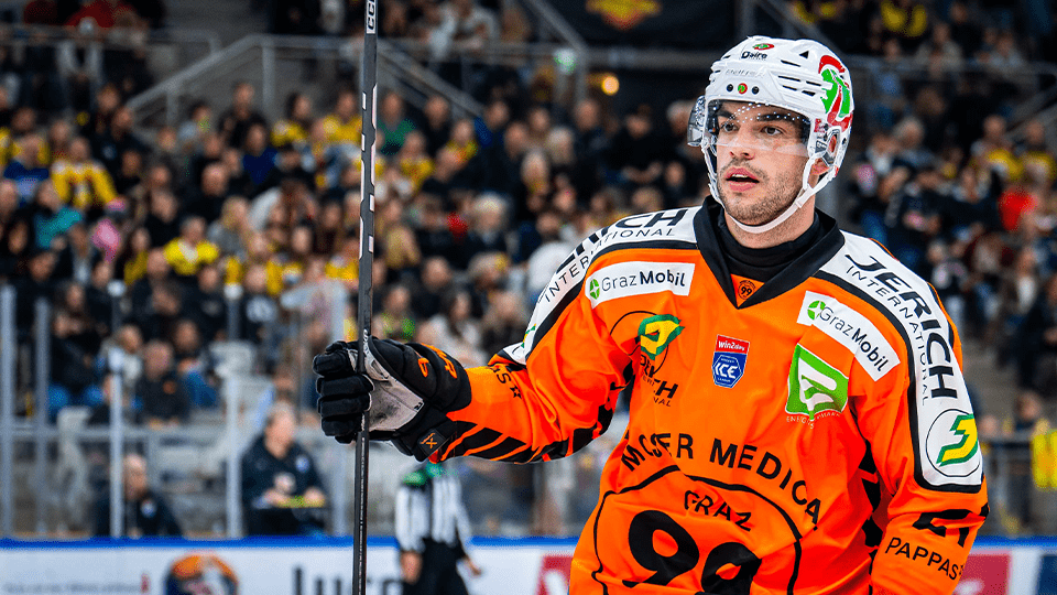 Nejproduktivnější hráč ICE Hockey League v minulé sezoně Lukas Haudum; Foto: ice.hockey
